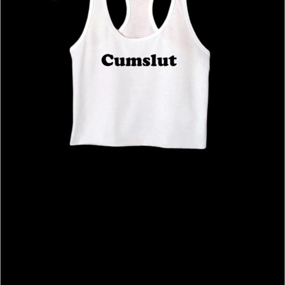 White Graphic Tank Top